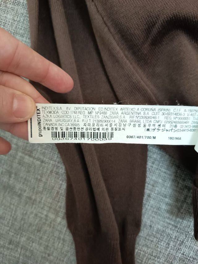 Jersey Zara V-neck Marrón Chocolate