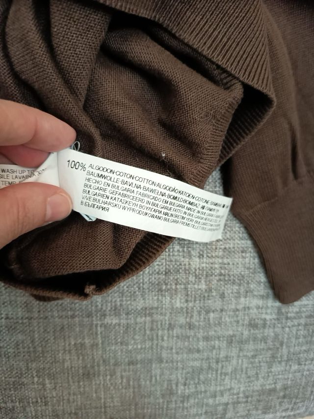 Jersey Zara V-neck Marrón Chocolate