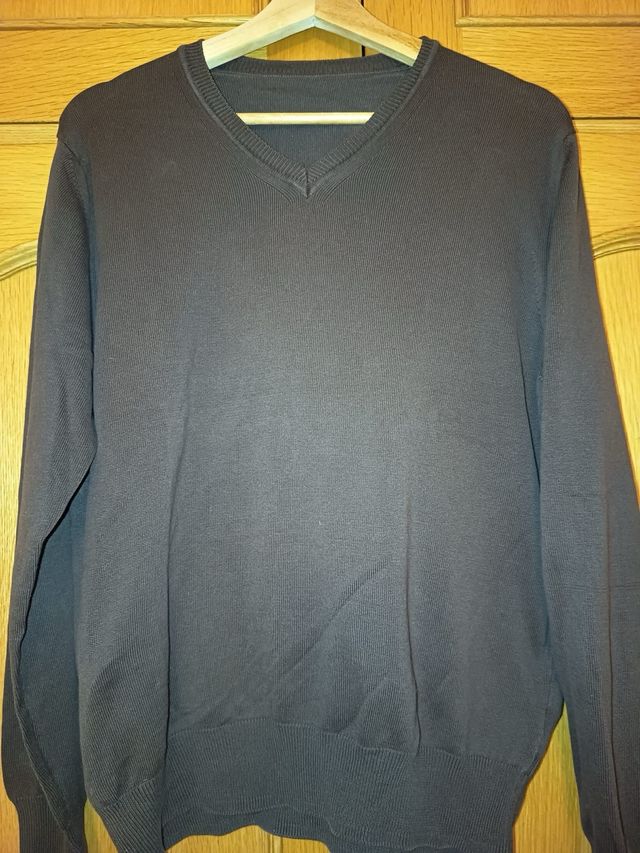 Jersey Zara V-neck Marrón Chocolate