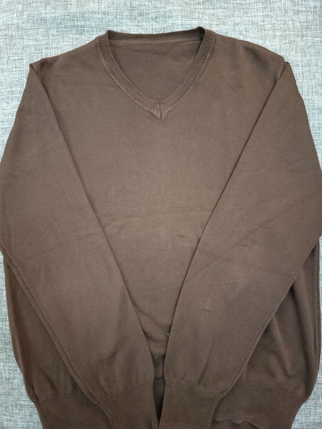Jersey Zara V-neck Marrón Chocolate