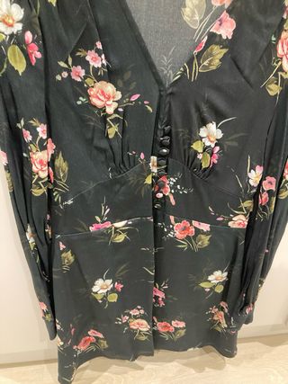 Vestido Zara flores negro