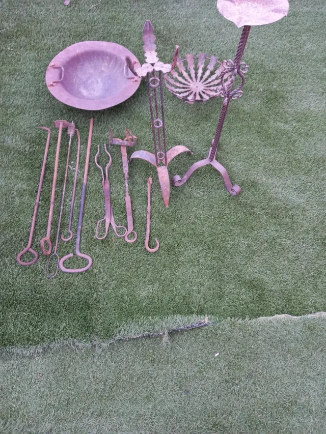 Set de Herramientas Antiguas para Chimenea