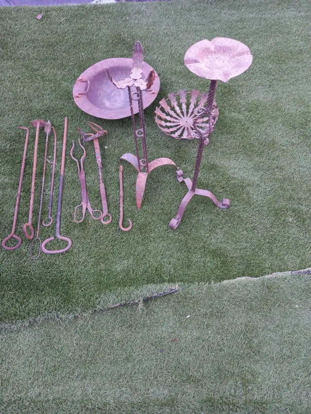 Set de Herramientas Antiguas para Chimenea