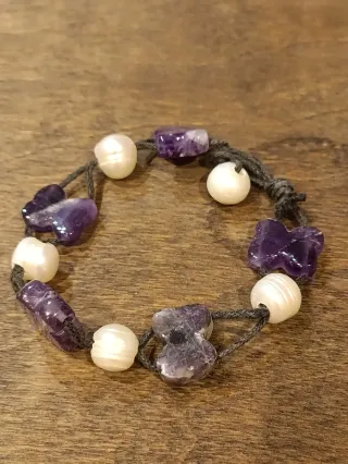 Pulseras Amatista y Perla