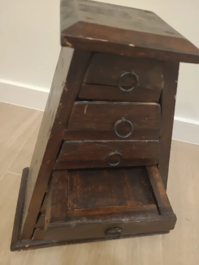 Joyero madera pirámide 7 cajones