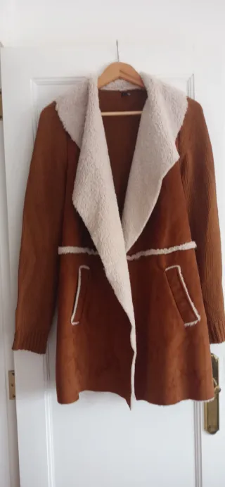 Chaqueta imitación ante y punto