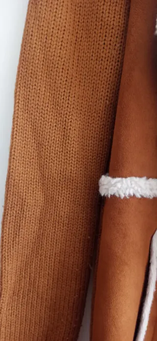 Chaqueta imitación ante y punto