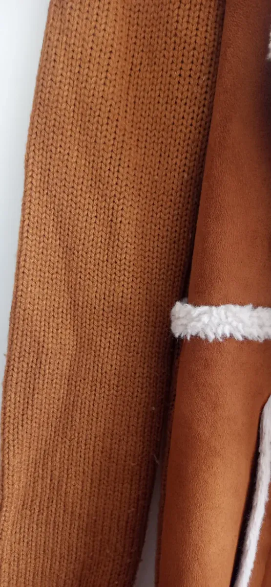 Chaqueta imitación ante y punto