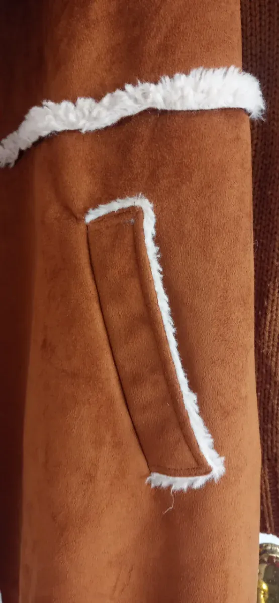 Chaqueta imitación ante y punto