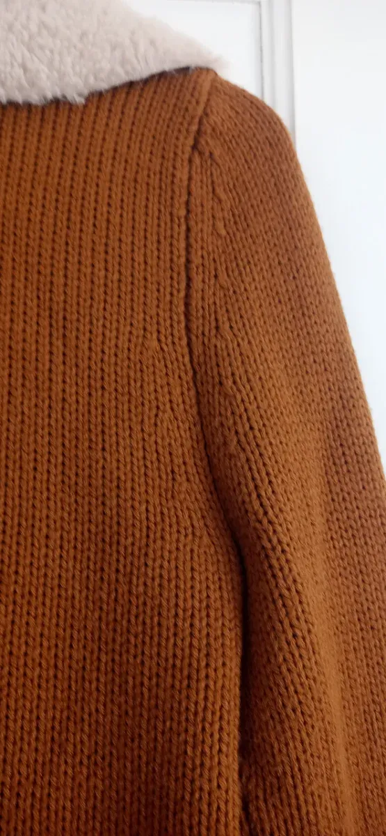 Chaqueta imitación ante y punto