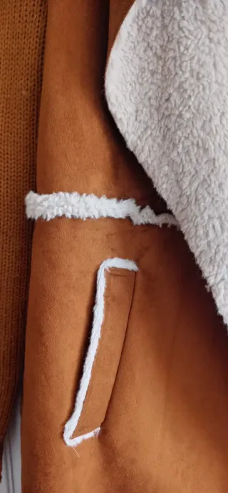 Chaqueta imitación ante y punto