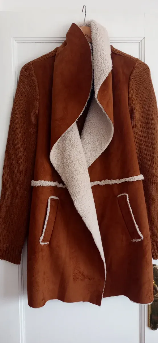 Chaqueta imitación ante y punto