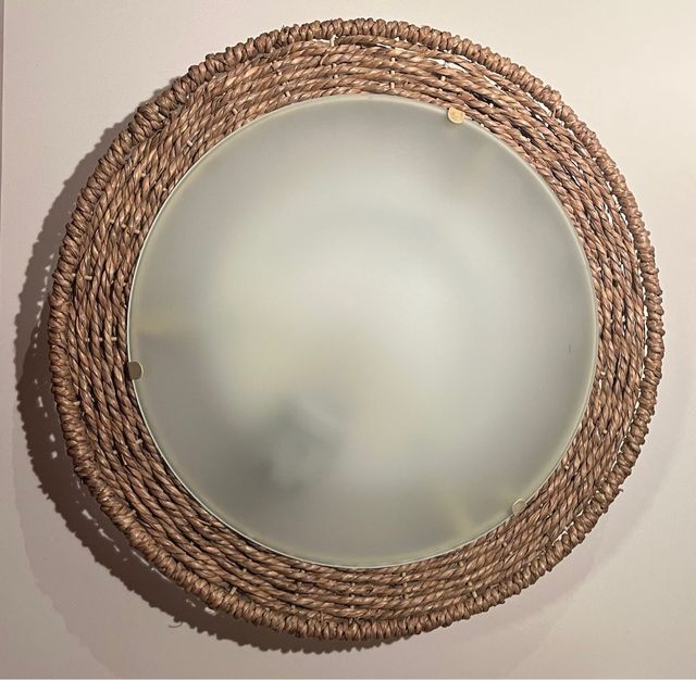 Plafón de techo natural mimbre cristal opaco