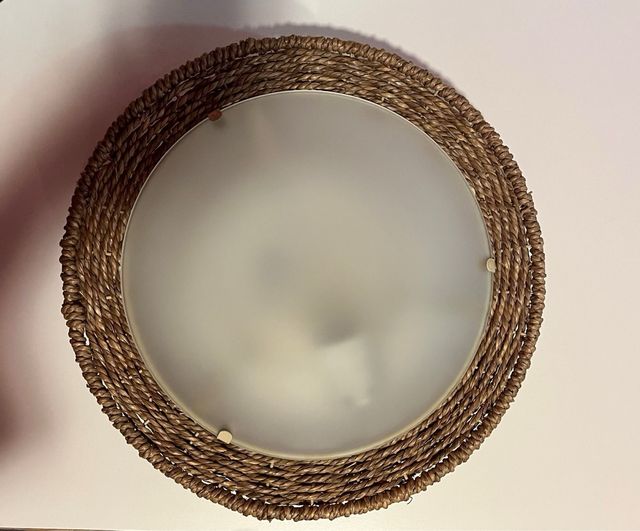 Plafón de techo natural mimbre cristal opaco