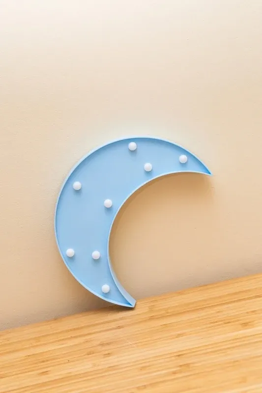 Lámpara Luna Azul Celeste con Luces