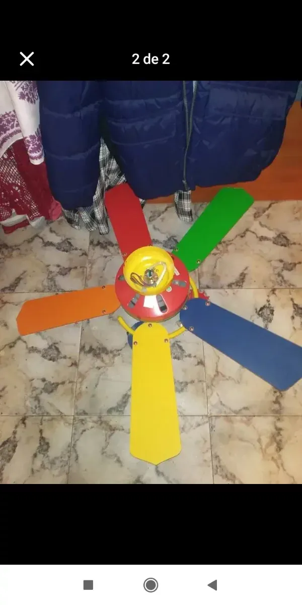 Ventilador de techo infantil multicolor