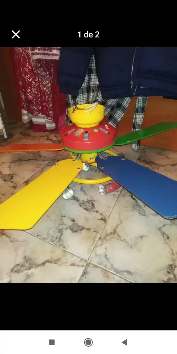 Ventilador de techo infantil multicolor