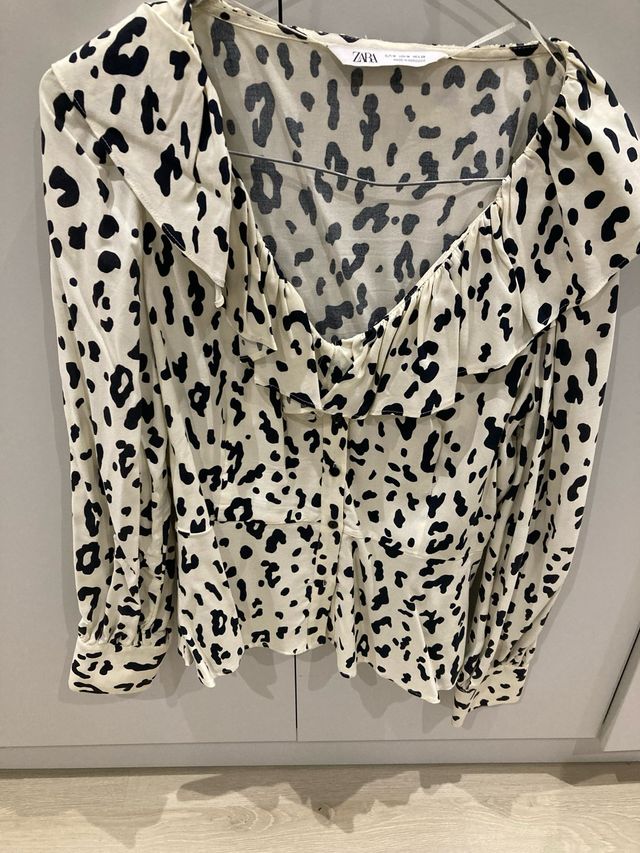 Camisa Zara Estampada Animal Print Talla M