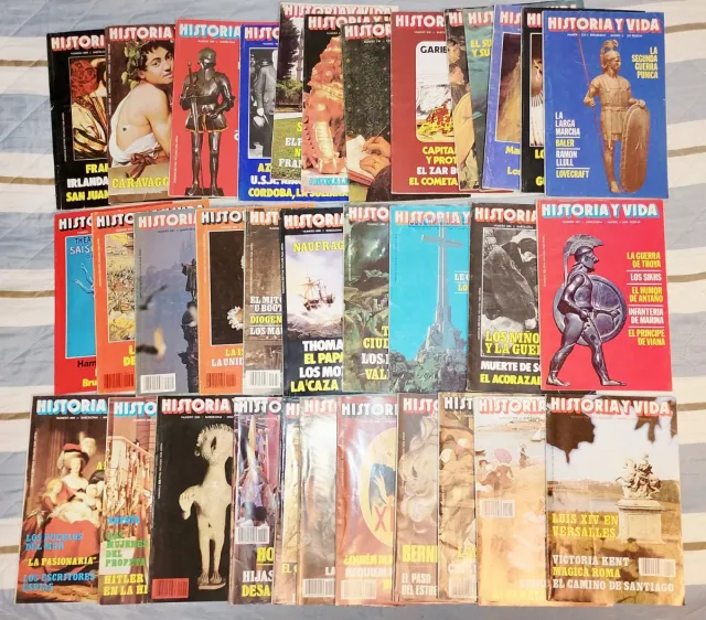 Lote de 34 revistas de Historia y Vida. 1985-1990