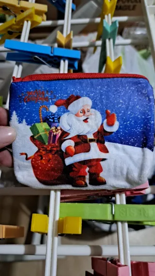 Set 3 porta monete natalizi Babbo Natale