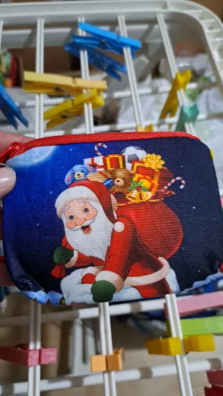 Set 3 porta monete natalizi Babbo Natale