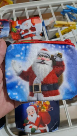 Set 3 porta monete natalizi Babbo Natale