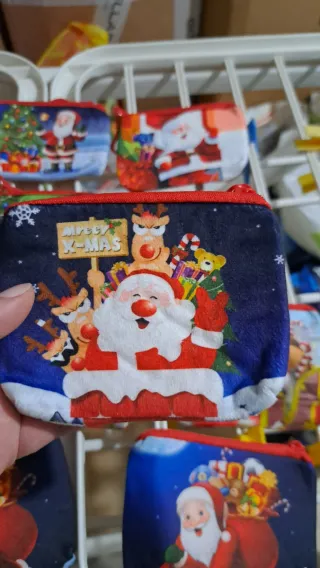 Set 3 porta monete natalizi Babbo Natale