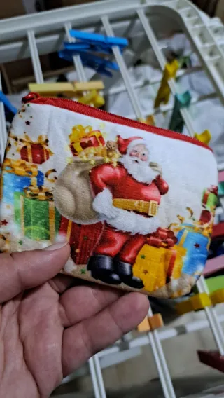 Set 3 porta monete natalizi Babbo Natale