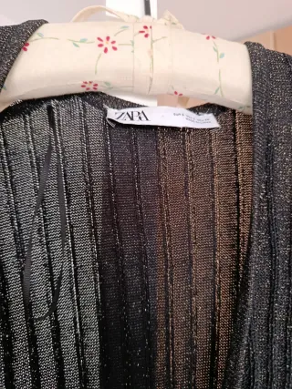 Vestido largo Zara brillante negro Talla S
