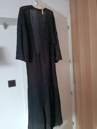 Vestido largo Zara brillante negro Talla S