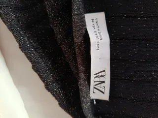 Vestido largo Zara brillante negro Talla S