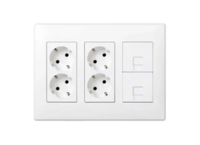 Marco Simon Cima 500 3 módulos dobles blanco