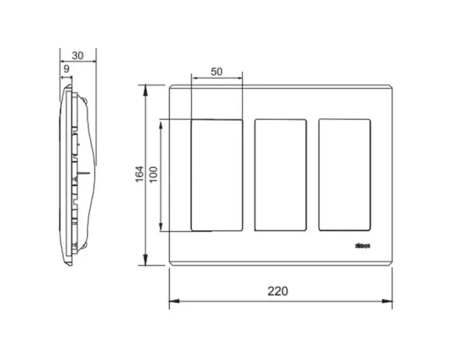 Marco Simon Cima 500 3 módulos dobles blanco