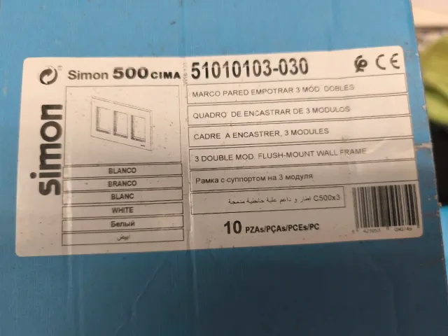 Marco Simon Cima 500 3 módulos dobles blanco