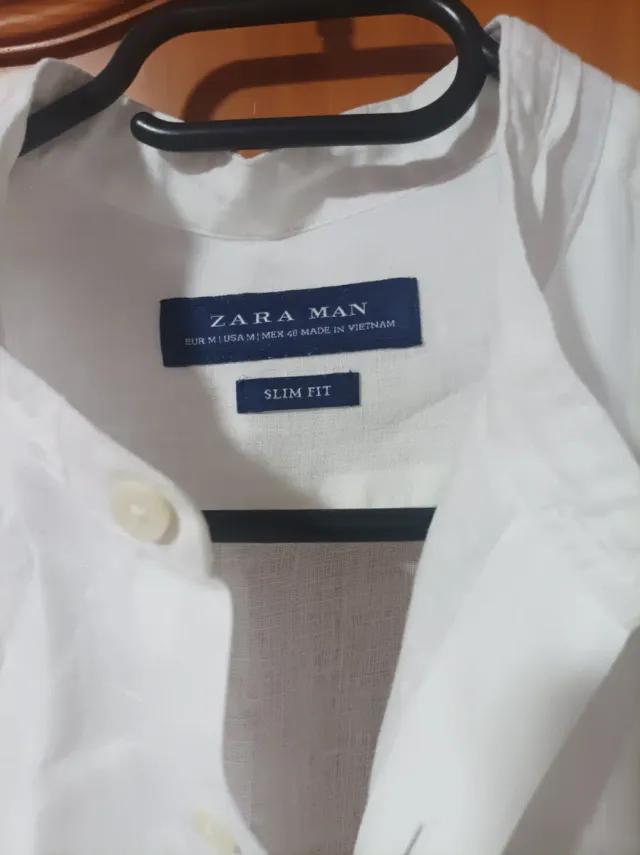 Camisa ZARA MAN Slim Fit Blanca Talla M