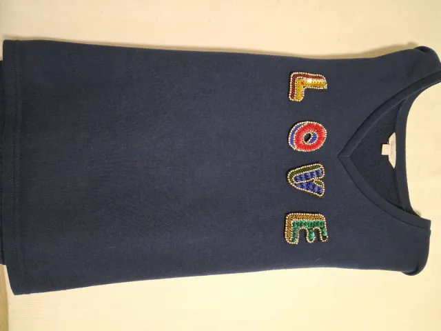 Sudadera azul con letras LOVE bordadas T S