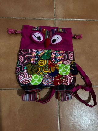 Mochila búho pequeña multicolor