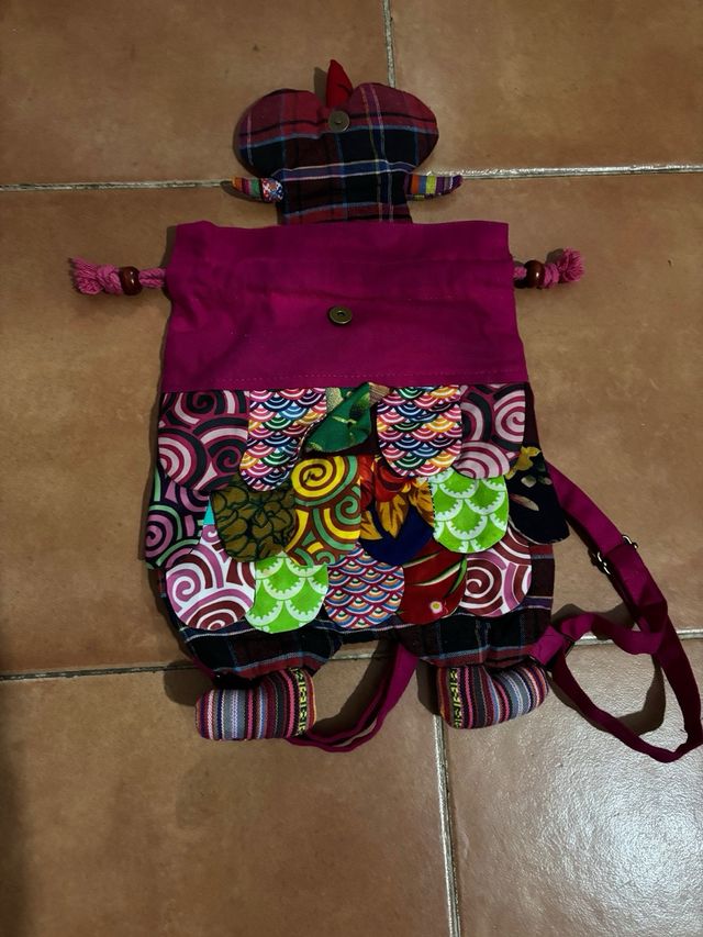 Mochila búho pequeña multicolor