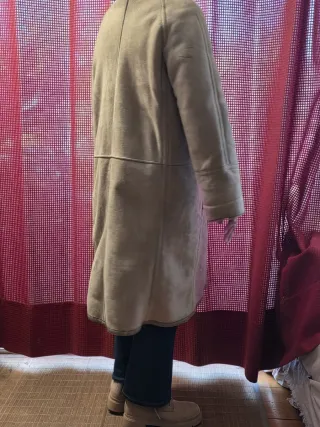 Abrigo largo ante beige