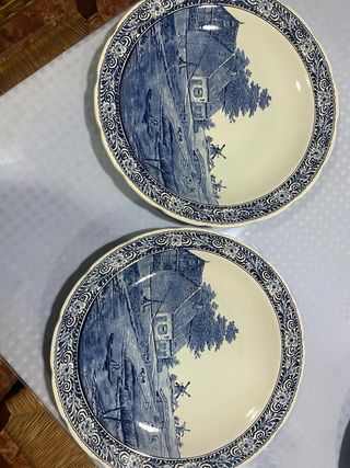2 Piatti Vintage Blu Decorativi