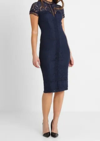 Vestido de encaje azul marino