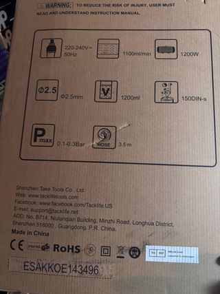 Pistola Pintura Eléctrica TACKLIFE SGP17AC