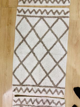 3 Tappeti lavabili beige e marrone