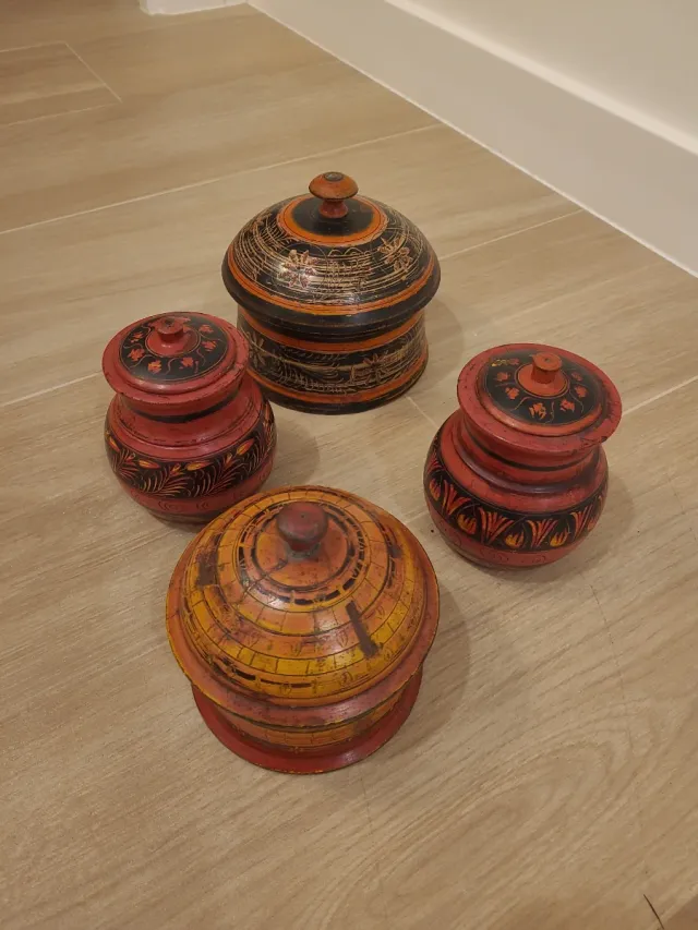 Conjunto 4 Cajas Madera Decoradas