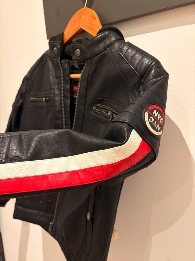 Cazadora motera niño invierno