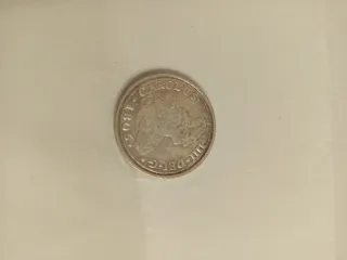 Moneda Carlos III 1805 Baño Plata