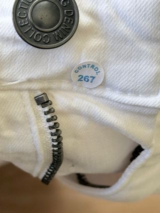 Vaquero blanco Mango Talla S