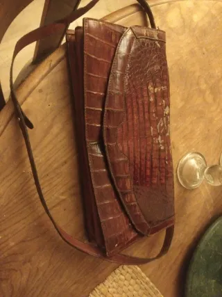 Bolso piel serpiente marrón