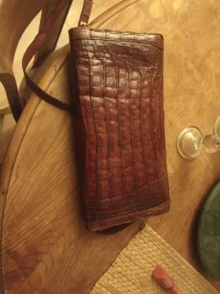 Bolso piel serpiente marrón