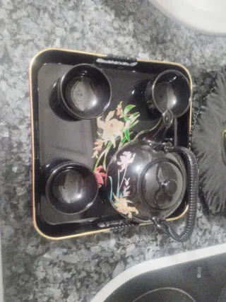 Lote tetera y bandeja vintage